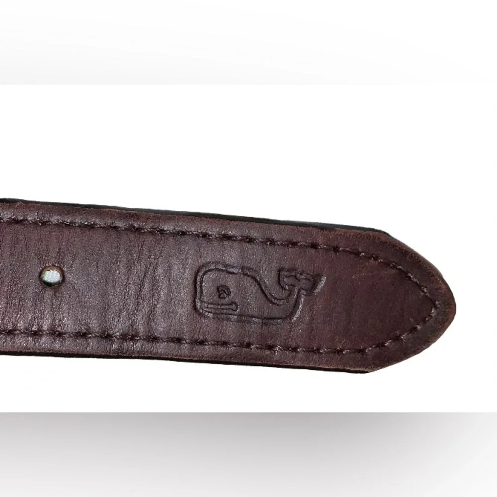 Vineyard Vines Sz 24 red blue leather belt youth boys size 24